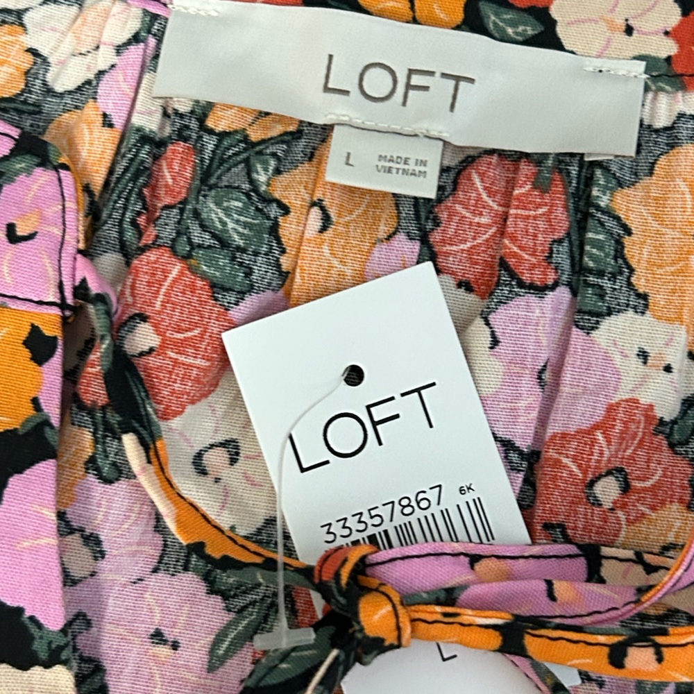 Loft Sz L Floral Women's Top - Multicolor - Picture 6 of 6
